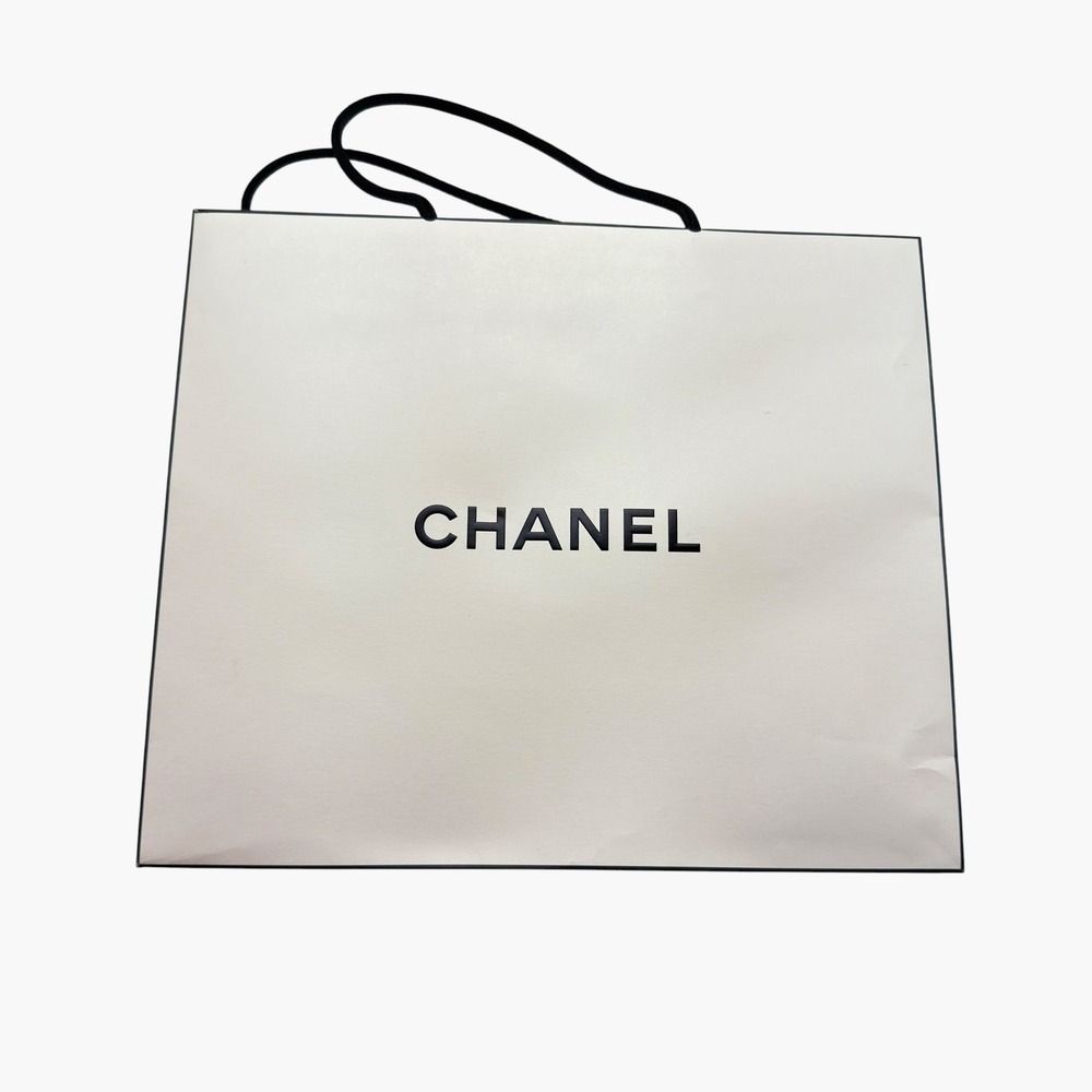 Chanel Shopping Bag Medium White Black Rope Handle Luxury Minimalist Chic